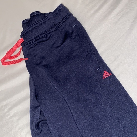 Navy / Pink Detail Adidas Zip Hoodie and Joggers Set - Picture 5 of 7